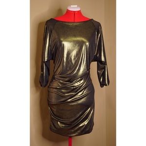 Metallic Ruched Dress